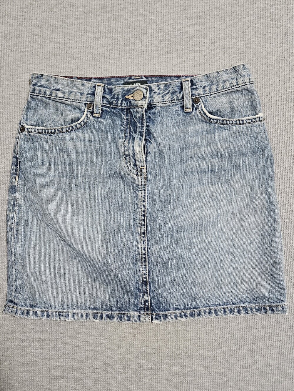 Vintage J. Crew Light Wash Denim Mini Skirt Size 08